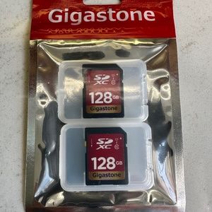 Gigastone Class 10 UHS-I U1 SDXC Cards, 128GB, Pack Of 2 Cards